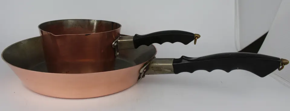 Vintage Copper Jonart England Saucepan & Frying Pan