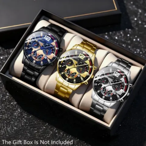 Set of 3pcs New Men'S Stylish Business Quartz Watch L11a sku-3971