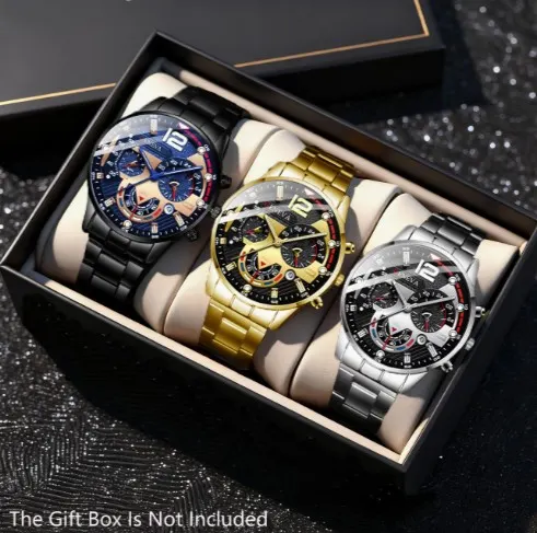 Set of 3pcs New Men'S Stylish Business Quartz Watch L11a sku-3971