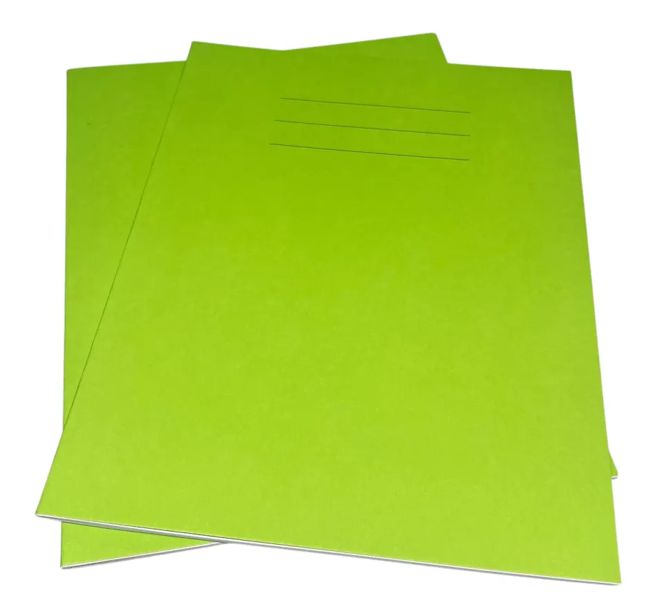 200 x Green A4+ 80 Plain Page Exercise Books