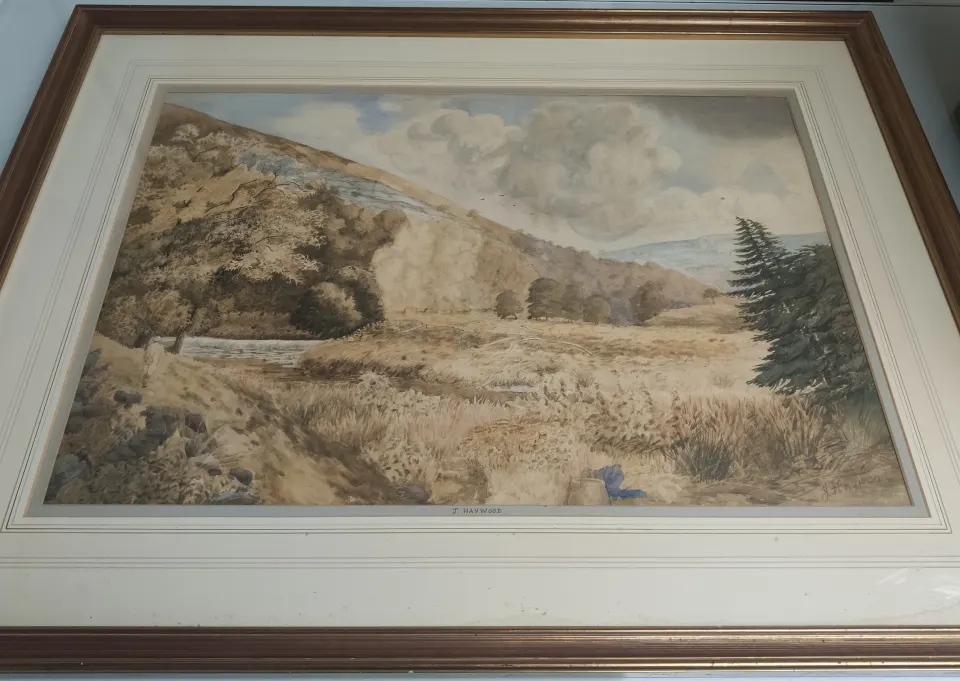 A watercolour painting by J Haywood. Approximately 38 x 29 inches.