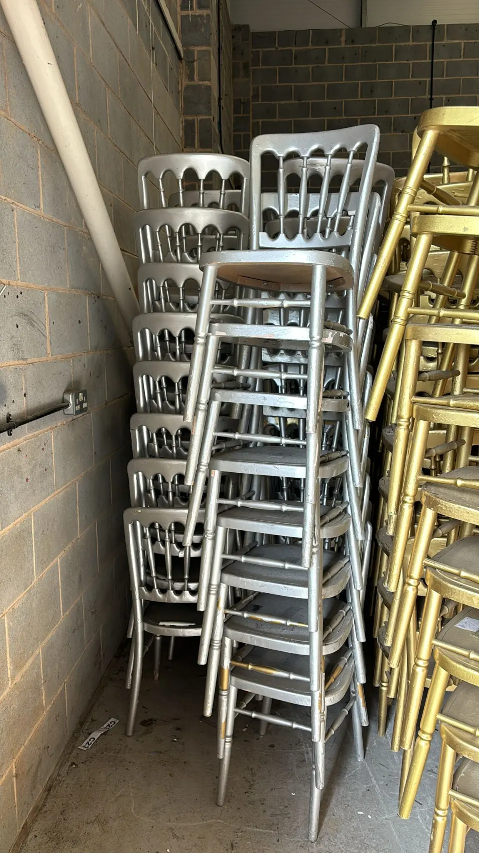 20 x Silver Stacking Cheltenham Chairs