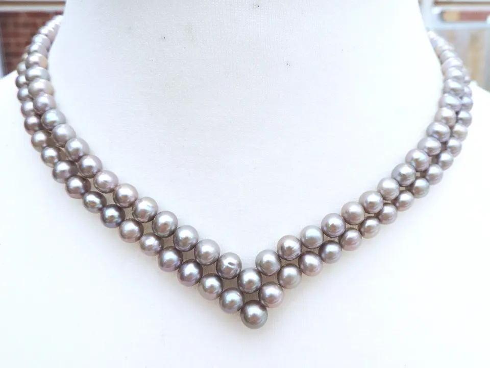 Cultured Pearl Necklace 925 Silver Clasp New With Gift Box