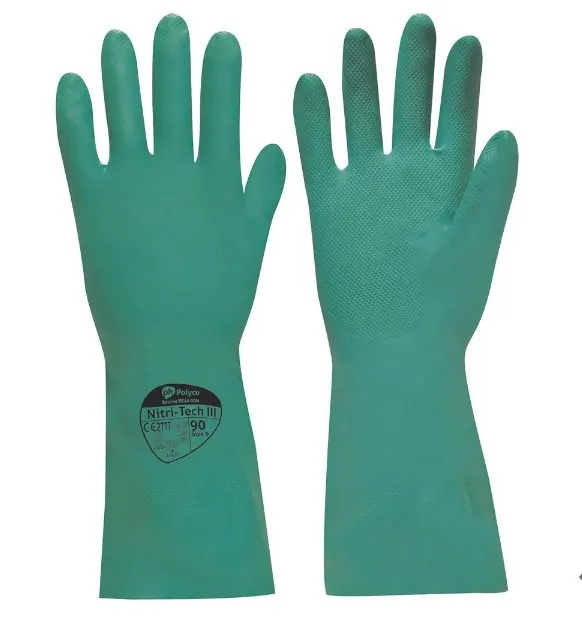 48 x Polyco Nitri-Tech III Chemical Resistant Gauntlet Gloves RRP £2.74 ea
