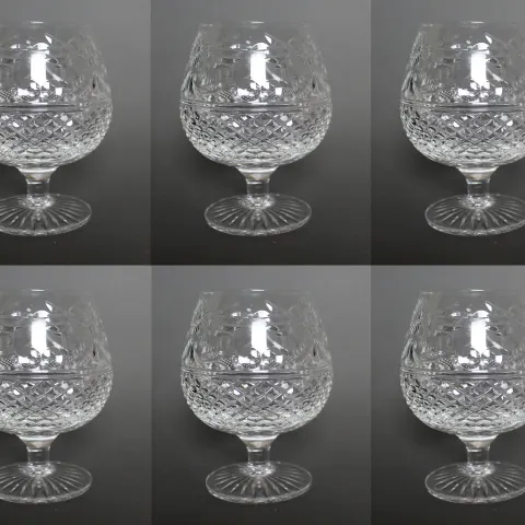 Set of 6 Stuart Beaconsfield Cut Brandy Glasses