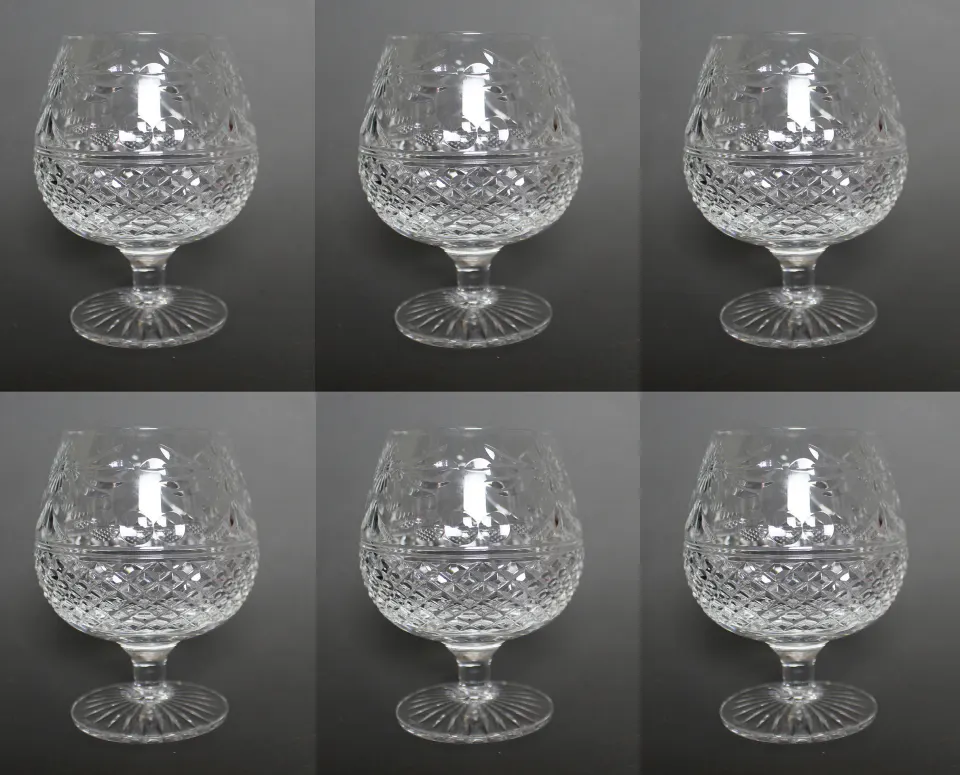 Set of 6 Stuart Beaconsfield Cut Brandy Glasses