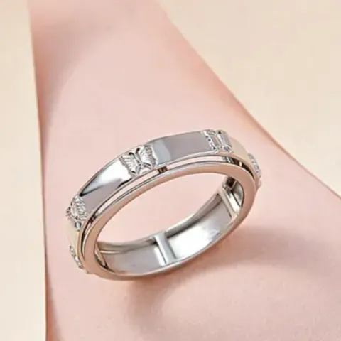 NEW! Sterling Silver Butterfly Spinner Band Ring