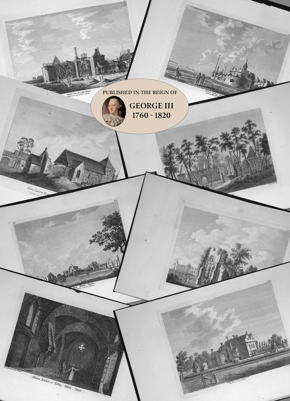 Job Lot Hampshire Francis Grose Antique 230+ Years Old Copper Engravings-1.