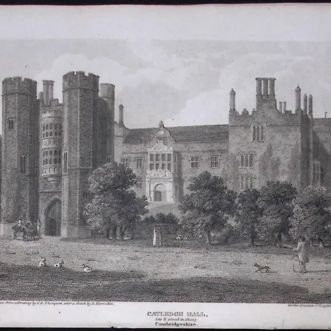 Cartledge Hall Cambridgeshire Antique 224 Years-Old Steel-Engraving-64