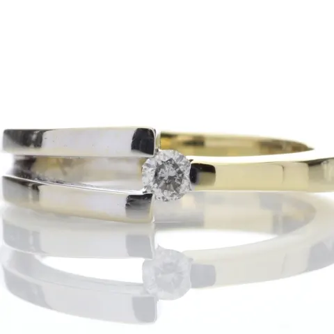 18ct Two Tone  Diamond Set Ring 0.13 Carats