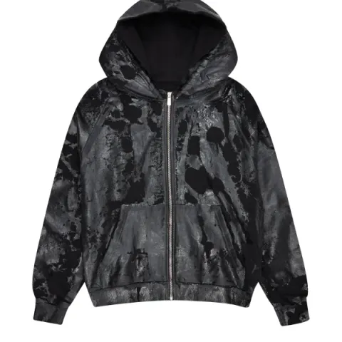 MJB Marc Jaques Burton Zip Paint Peel Double Hoodie, Online Price £540, Size L.