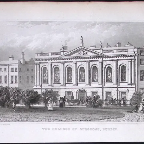 Dublin Ireland College of Surgeons 194 Years Old Antique Steel Engraving-15