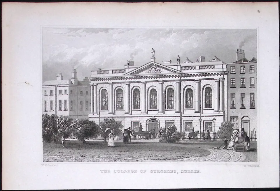 Dublin Ireland College of Surgeons 194 Years Old Antique Steel Engraving-15