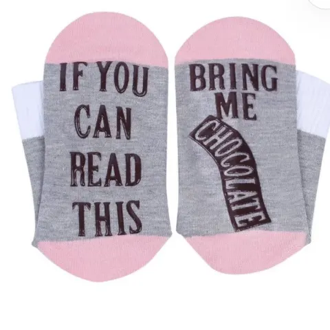 Funny Novelty Socks with Sayings – Cotton Blend Non-Slip Grip Socks (Unisex, One Size)