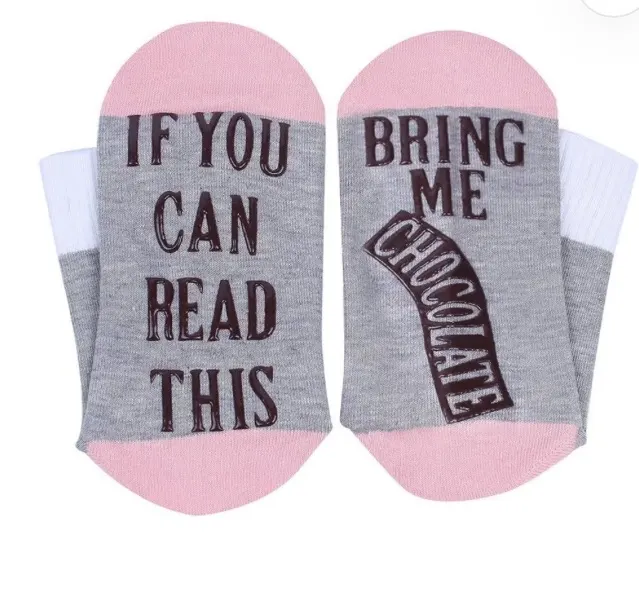 Funny Novelty Socks with Sayings – Cotton Blend Non-Slip Grip Socks (Unisex, One Size)