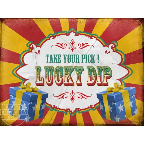 Lucky Dip  Fairground Large Metal Wall Art.