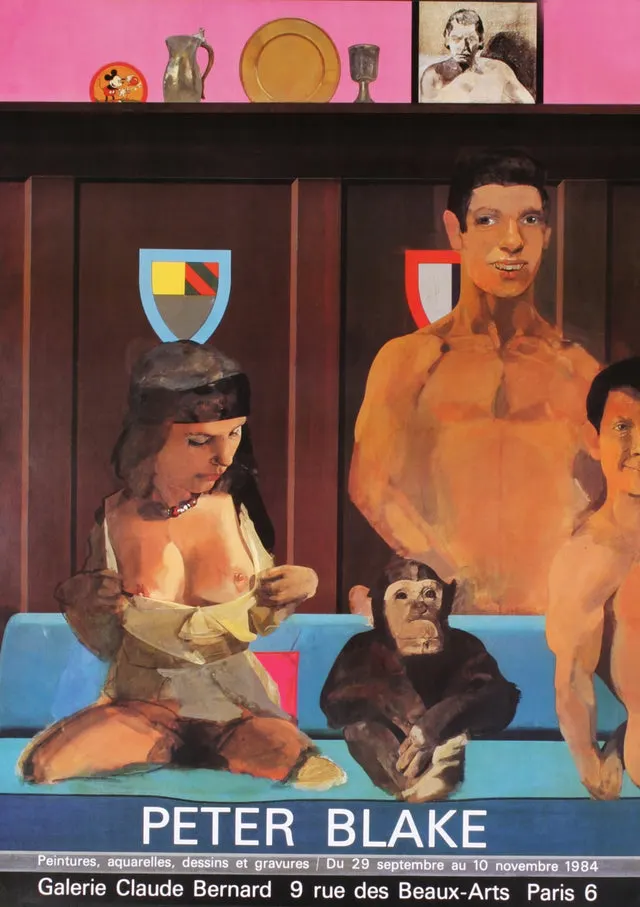 Peter Blake 'Paintings and Drawings' 1984 First Edition Exhibition Poster.