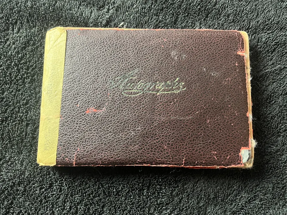 Autograph book with various signatures incuding Chico Marx, Mary Martin, Janet Leigh, Tony Curtis