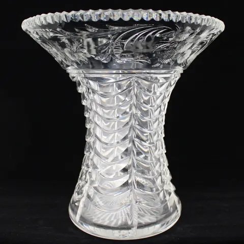 Fine Vintage Cut Glass Splayed Vase