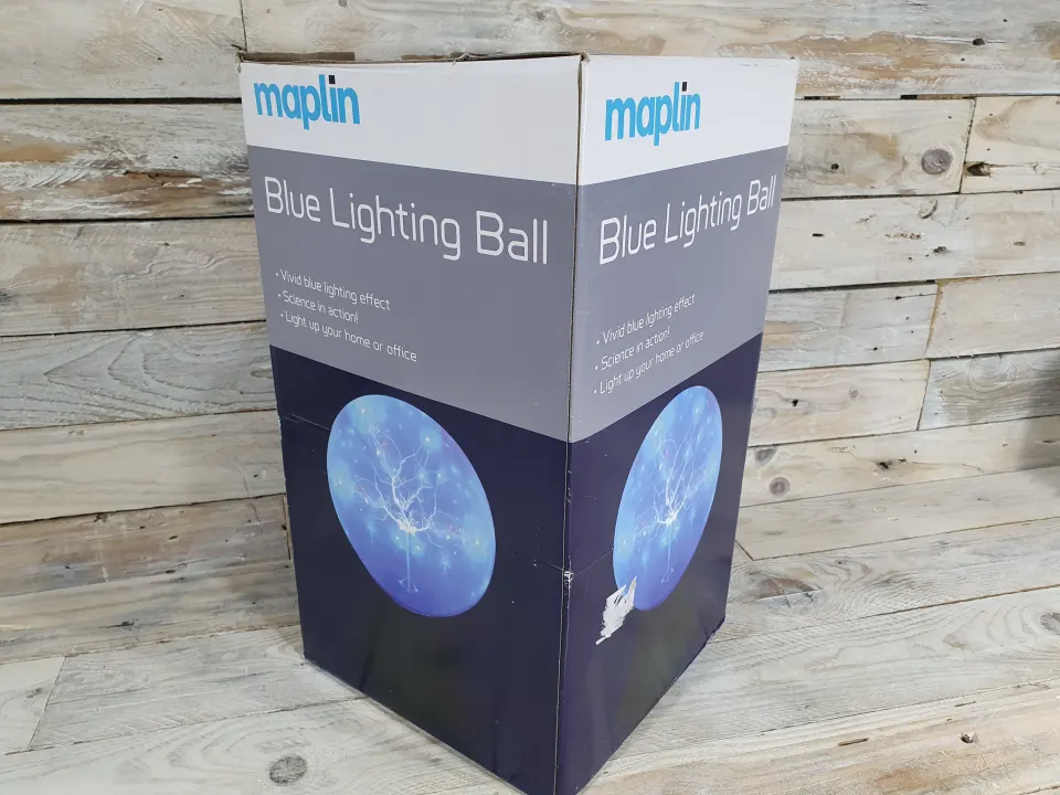 Maplin Blue Lightning Ball. 8"/20cm Glass Ball.  Rrp £24
