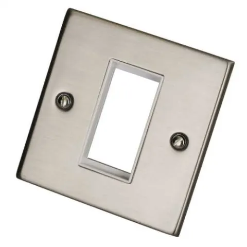 40 x Deta One Module Data Plate Stainless Steel White Insert VE1421SSW