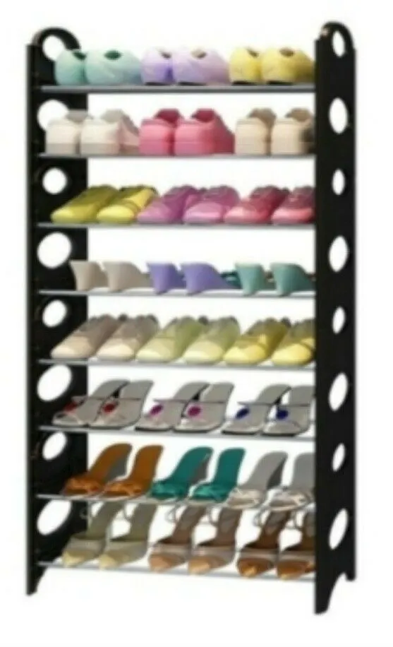 8 Layer (40 Pairs) Entryway Storage Organizer Shoe Tower Rack