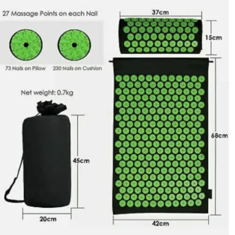 Acupressure Mat and Pillow Set/Acupuncture Mat Spike Yoga Mat for Massage Wellness RRP 39.99