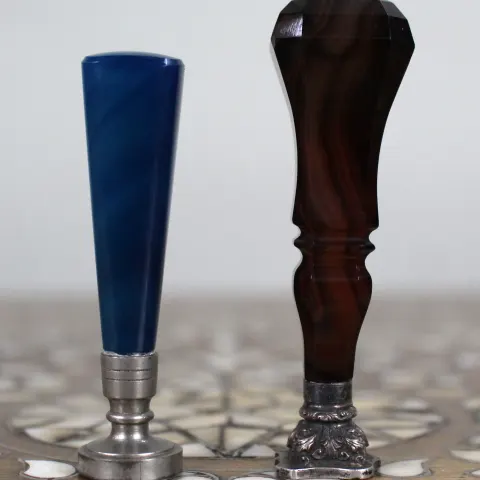 Pair of Late 19th c. Agate Monogram Wax Seals