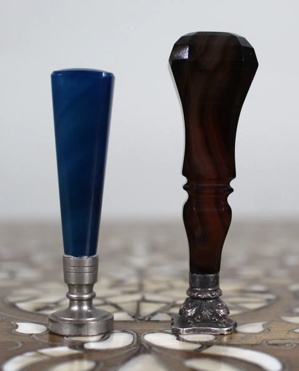 Pair of Late 19th c. Agate Monogram Wax Seals