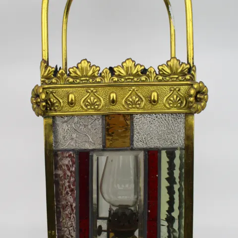 Antique Arts & Crafts Oil Lamp Lantern
