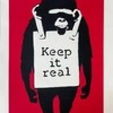 Banksy (b1974) ‘Keep It Real’, 3 Colour Screen Print, Editioned, Stamp, By West Country Prince, 2005