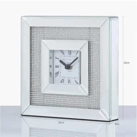 Silver Mirror Glitz Clock x 2