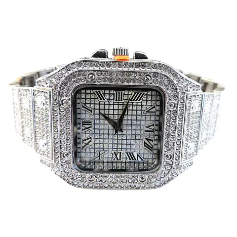 Men's Luxury Rhinestone Encrusted Quartz Movement Fashion Watch - New