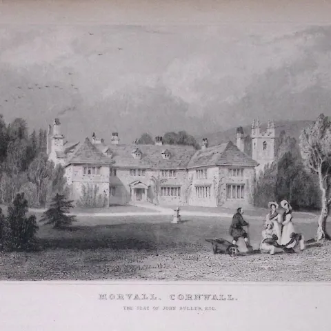 Cornwall Morvall Hamlet Antique 193 Years-Old Steel-Engraving-15
