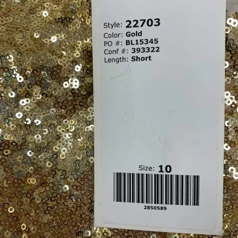 Gold Designer Cocktail Dress Size 10 From Christina Wu Celebrations Collection. RRP £325