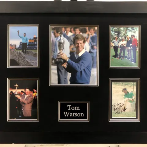 TOM WATSON framed original signature presentation.