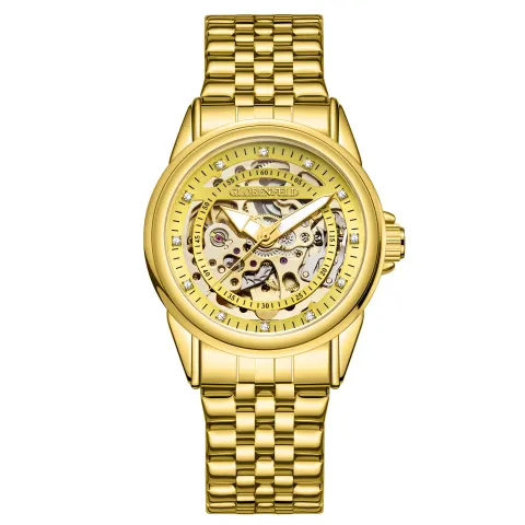 Hand Assembled Globenfeld Framework Automatic Gold Watch - Free Delivery & 5 Year Warranty