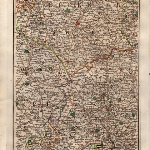 Midlands, Leicester Coventry, Northampton - John Cary’s Antique 1794 Map.