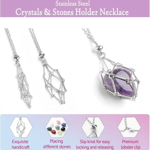 10 x Crystal Pendant Cage Necklace Lb1a