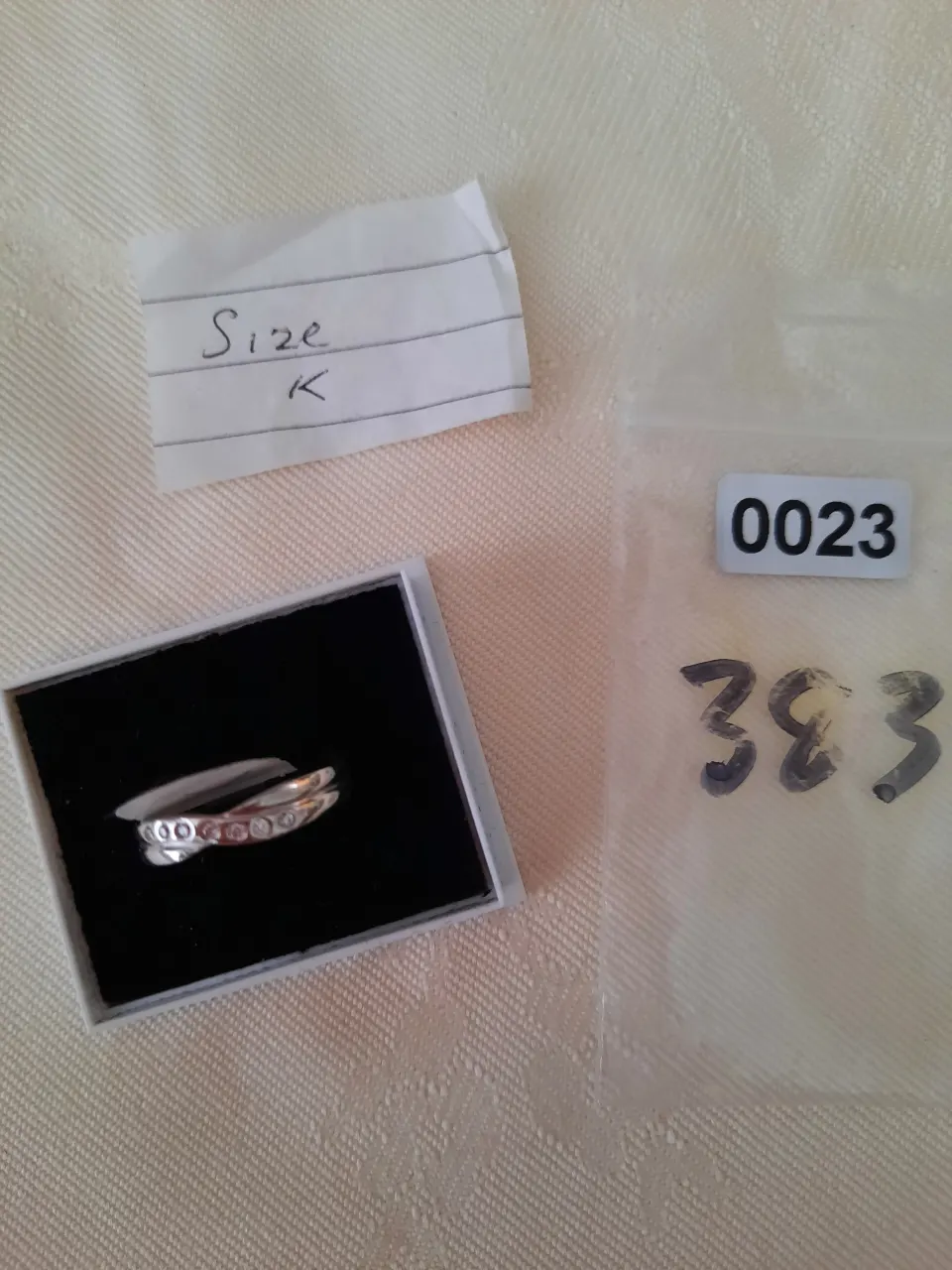 Silver stone set twist style wedding/dress ring with high quality CZ stones. RRP £89 0023/383