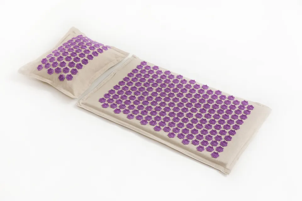Acupressure Mat & Pillow Set/Acupuncture Mat Spike Yoga Mat - Purple or Green L12