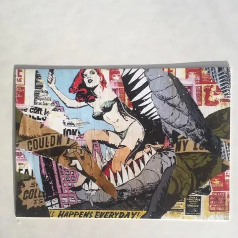 Faile (b 1975 & 76-) Original ‘It Happens Everyday’ Postcard From Lazerides Gallery, 2007