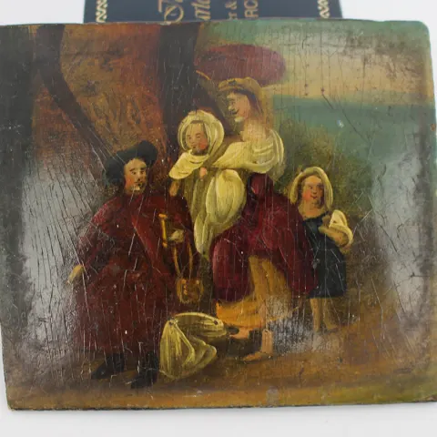 Antique Miniature Oil on Card