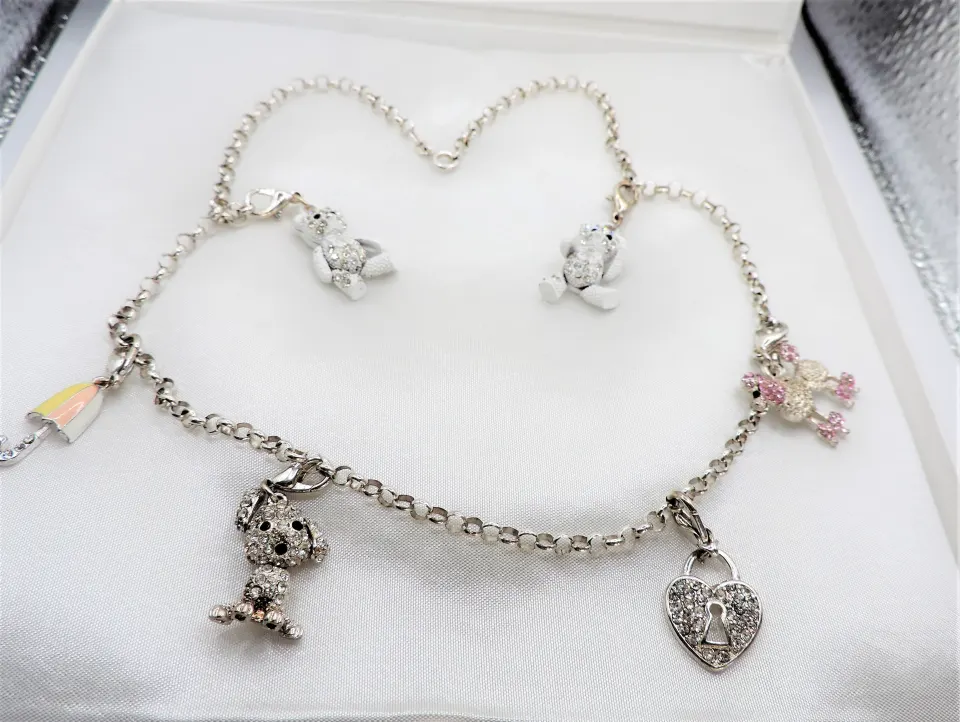 Sterling Silver Charm Necklace 29 grams