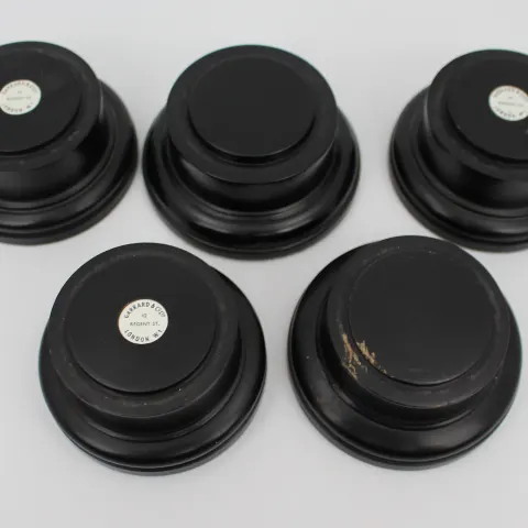 Set of 5 Early 20th c. Garrard & Co Ebony Plinths
