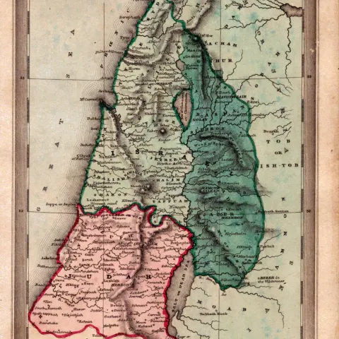 The Kingdoms of Judah & Israel  Antique Biblical William IV Map.