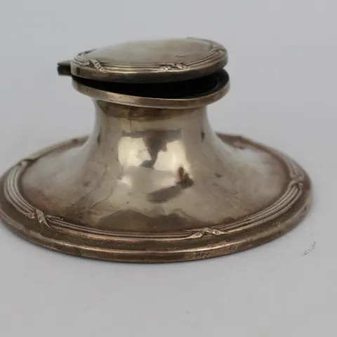 Solid Silver Antique Inkwell