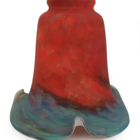 Vintage Red & Blue Art Glass Lampshade