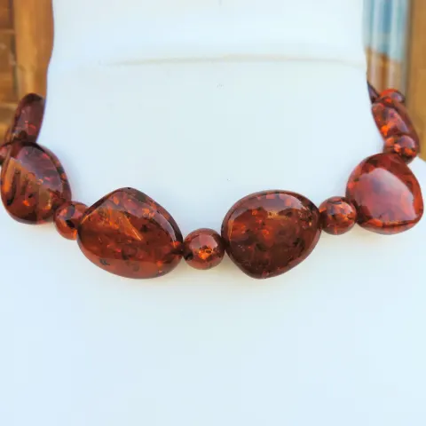 Vintage 18inch Chunky Amber Necklace With Gift Box