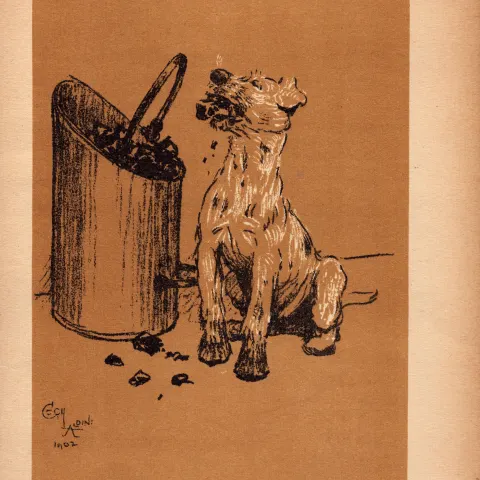 Cecil Aldin Antique Lovable Scamp of a Terrier illustration A Dog Day -1.